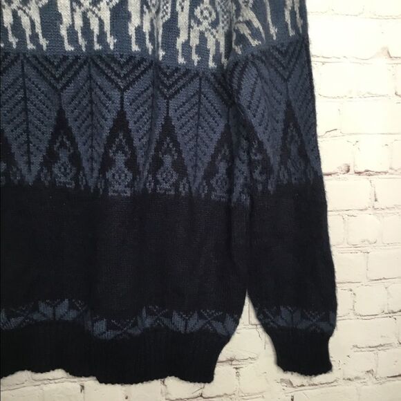The Alpaca Connection Knit Sweater Pullover Navy Blue Made In Peru Size M - Picture 10 of 13